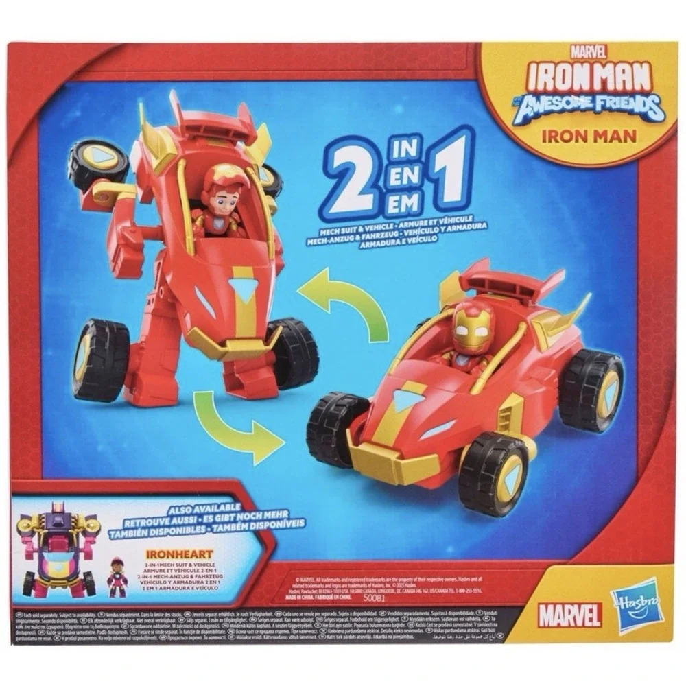 NEW Marvel Iron Man & his Awesome Friends 2-in-1 Mech Suit & Vehicle Boys Gift